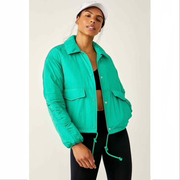 FP Movement by Free People Jackets & Blazers - FP Movement Off The Bleachers Coaches Jacket in Green Size Small